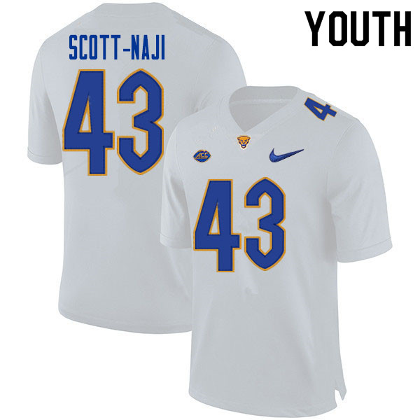 Youth #43 Anthony Scott-Naji Pitt Panthers College Football Jerseys Sale-White